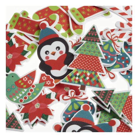 etsy christmas stickers|70 piece christmas foam stickers.